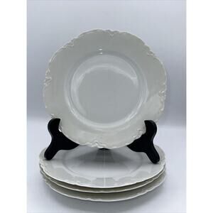 (4) Hutschenreuther Salad Plates Racine Porcelain Embossed Scalloped 8.5”